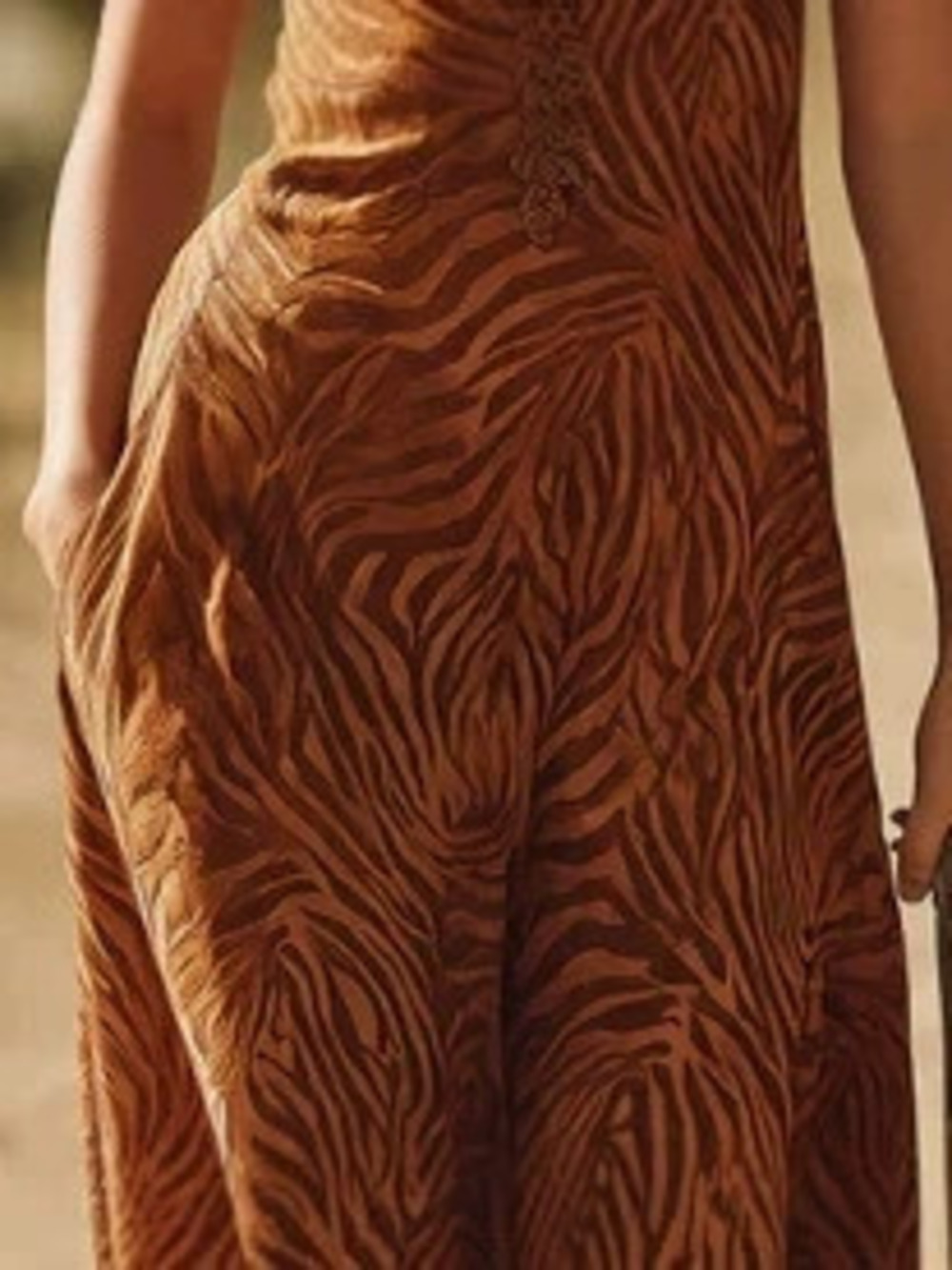H&M Retro Casual Western Brown Animal Print Dress
